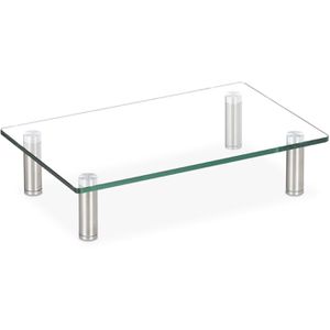 Monitorständer Relaxdays 10027843-534, Glas/Metall