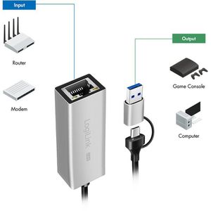 Produktbild für USB-Adapter LogiLink UA0422, silber