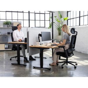Produktbild für Schreibtisch Ergotopia Desktopia Pro X, weiß / schwarz