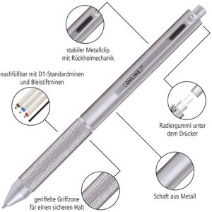 Produktbild für Multifunktionsstift Online Multipen 4-in-1 silber