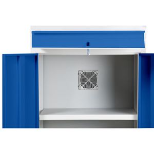 Produktbild für Computerschrank G-Office IPC/M1, lichtgrau / blau
