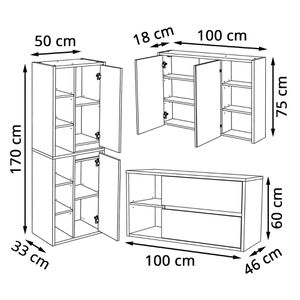 Produktbild für Badmöbel-Set Vicco Viola, artisan eiche, 3-teilig