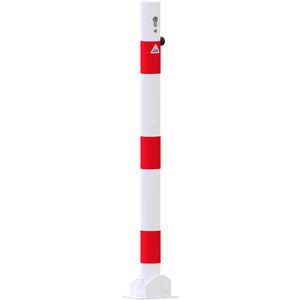 Produktbild für Absperrpfosten Schake 460UZB+1, 1 Öse, rot/weiß, aus Metall