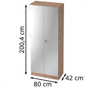 Produktbild für Kleiderschrank Hammerbacher Solid 6200, silber / nussbaum