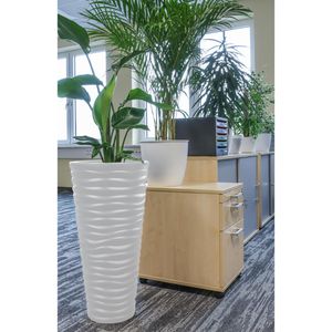 Produktbild für Übertopf Prosperplast Sand Slim, weiß, Ø 39 x 75 cm