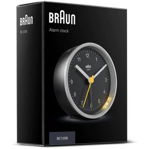Produktbild für Wecker Braun BC12SB schwarz, silber, analog