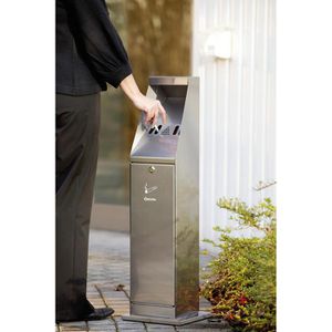 Produktbild für Aschenbecher Bartscher 860002, silber, für Outdoor, mit Dach