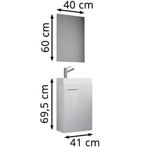 Produktbild für Waschtisch VCM Slito, mit Spiegel, hängend, weiß