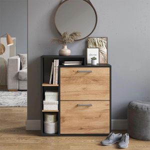 Produktbild für Schuhschrank Vicco Orlando, anthrazit / eiche