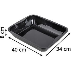Produktbild für Auflaufform Zenker XXL Bräter 7203, schwarz, aus Emaille