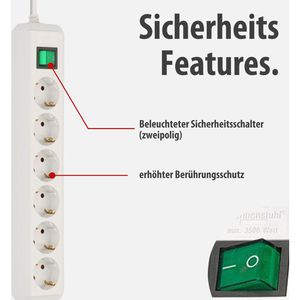 Produktbild für Steckdosenleiste Brennenstuhl Eco-Line, 3m Kabel