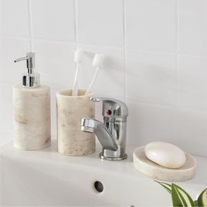 Produktbild für Badaccessoires-Set Navaris Marble, 3-teilig