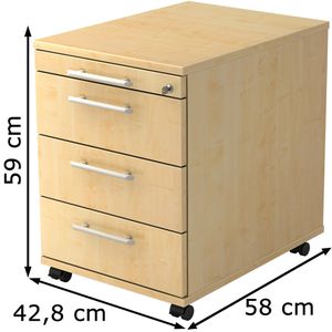 Produktbild für Rollcontainer Hammerbacher N-Serie, aus Holz, ahorn