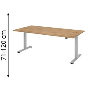 Schreibtisch Hammerbacher XMST 2E, asteiche / silber