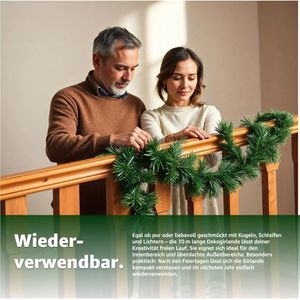 Produktbild für Weihnachtsgirlande TK-Gruppe 598247, grün, für innen und außen