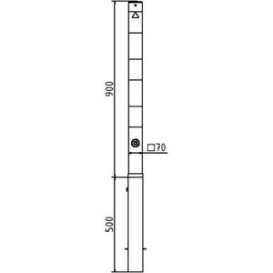 Produktbild für Absperrpfosten Schake 470FB, rot/weiß, aus Metall