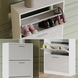 Produktbild für Schuhschrank Vicco Gizmo, weiß / weiß hochglanz