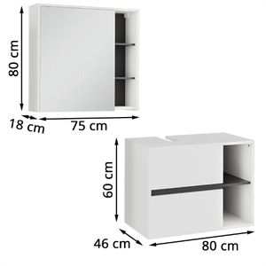 Produktbild für Badmöbel-Set Vicco Viola, weiß, 4-teilig