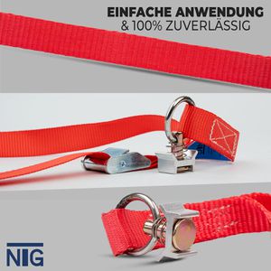 Produktbild für Spanngurt NTG rot, mit Airline-Fitting &amp; Klemmschloss