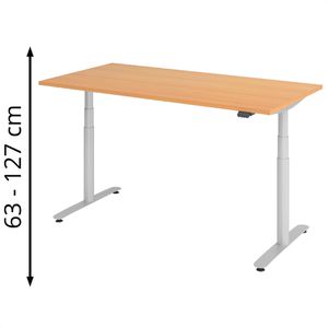 Schreibtisch Hammerbacher XDLR16, buche / silber