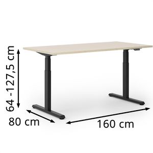 Produktbild für Schreibtisch Actiforce Pro 1050 lite, eiche / schwarz