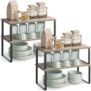 Küchenregal Songmics KCS022X02, graubraun, 4er Set