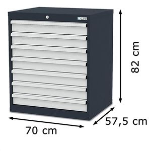 Produktbild für Schubladenschrank Simplaflex CL7H080700, Metall