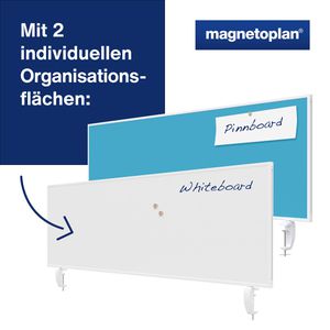 Produktbild für Tischtrennwand Magnetoplan VarioPin, 1116004, türkis