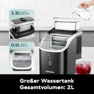 Produktbild für Eiswürfelmaschine EUHOMY Kunststoff, IM005-CBL, schwarz