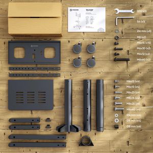 Produktbild für TV-Ständer Onkron TS1137-B, Ablage &amp; Rollen, schwarz, Metall