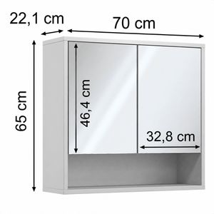 Produktbild für Spiegelschrank Vicco Eliza, weiß
