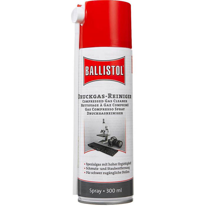 Ballistol Druckluftspray Druckgasreiniger, brennbar, Staubfrei, mit  Sprührohr, 300ml – Böttcher AG