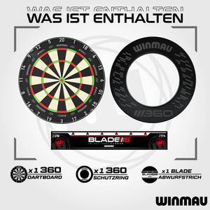 Produktbild für Dartscheibe WINMAU Blade 6 TC 360 Set, mit PDC Zertifizierung