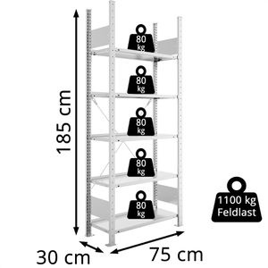 Produktbild für Aktenregal META-Regalbau S3 Büro Compact, 287738, aus Metall