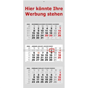 3-Monatskalender Böttcher-AG Jahr 2026, mit Werbedruck