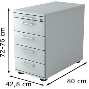 Produktbild für Standcontainer Hammerbacher N-Serie, lichtgrau