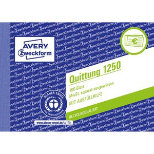 Produktbild für Quittungsblock Zweckform 1250, Recycling, MwSt. separat