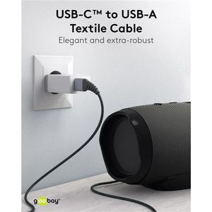 Produktbild für Ladekabel Goobay 49296, grau, 1m