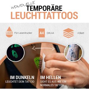 Produktbild für Transferpapier Skullpaper Leuchttattoo Inkjet, A4