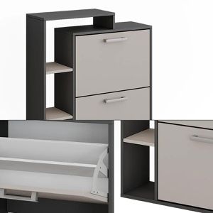 Produktbild für Schuhschrank Vicco Orlando, anthrazit / greige