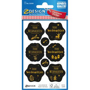 Produktbild für Sticker Zweckform 52099 Z-Design,Frohe Weihnachten