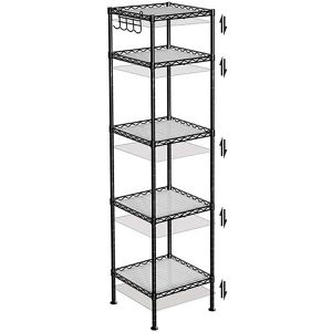 Produktbild für Badregal Vasagle LGR23BK, aus Metall, schwarz