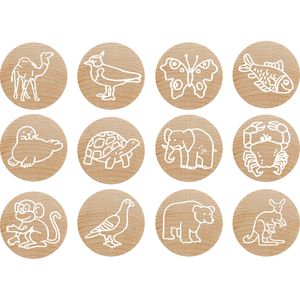 Produktbild für Motivstempel Colop Woodies Holzstempel Set, Ø 3 cm