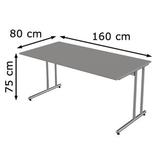 Produktbild für Schreibtisch Kerkmann start up 4345, graphit / silber