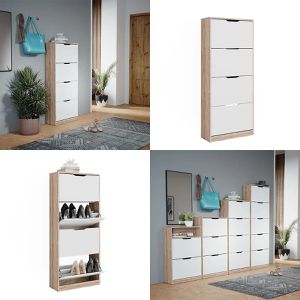 Produktbild für Schuhschrank Vicco Luca, sonoma eiche / weiß