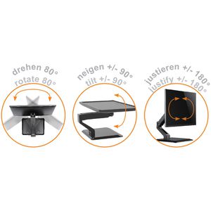 Produktbild für Monitorhalterung myWall HL17L schwarz, VESA 75x75 &amp; 100x100 mm