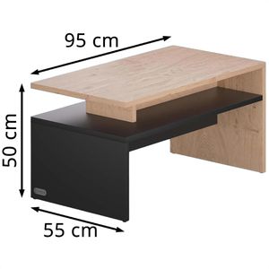 Produktbild für Couchtisch CASARIA Sacramento, aus Holz, eiche / anthrazit