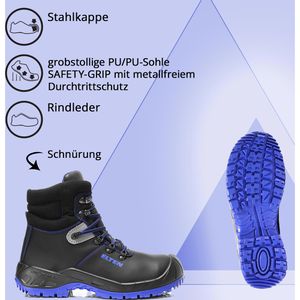 ELTEN Sicherheitsschuhe Böttcher Stiefel, S3 Alessio – ESD, schwarz, Echt Leder, AG Mid, Unisex, 38 Gr