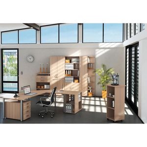 Produktbild für Schreibtisch Geramöbel Flex S-550103-BS, buche / silber