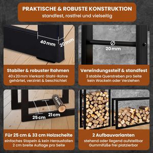 Produktbild für Kaminholzregal Black-Oak Jack, schwarz